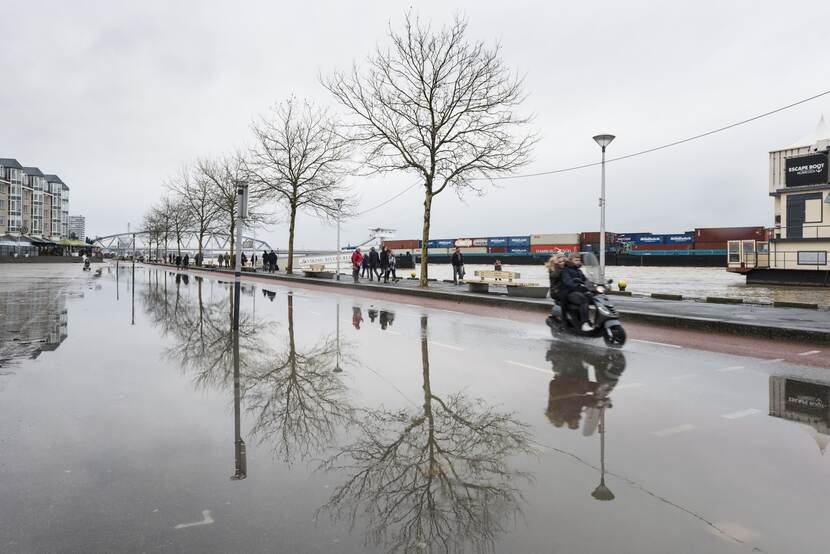 Wateroverlast langs de Waal bij Nijmegen