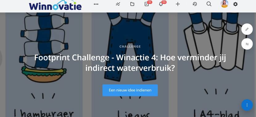 Een van de weekchallenges op het Winnovatie platform