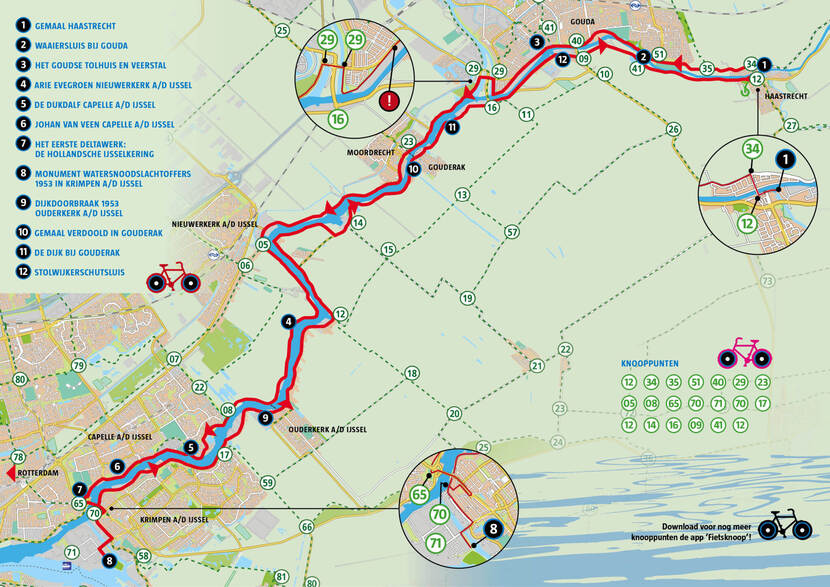 plattegrond fietsroute watersnoodramp 1953