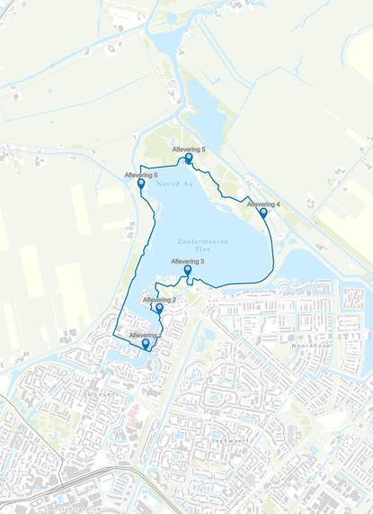 Kaart van wandelroute zoetermeerse plas